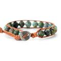 Adjustable 8mm African Turquoise Rock Bracelet for Women Cheap Boho Energy Yoga Jewelry Fashion Cuff Bracelets