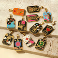 Factory Wholesale Charms for Jewelry Making French Vintage Tarot Waterproof Stainless Steel DIY Pendant Accessories