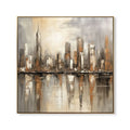 The Top Selling Color Handmade Modern Abstract City View Canvas Knife Wall Art Abstract City Oil Painting