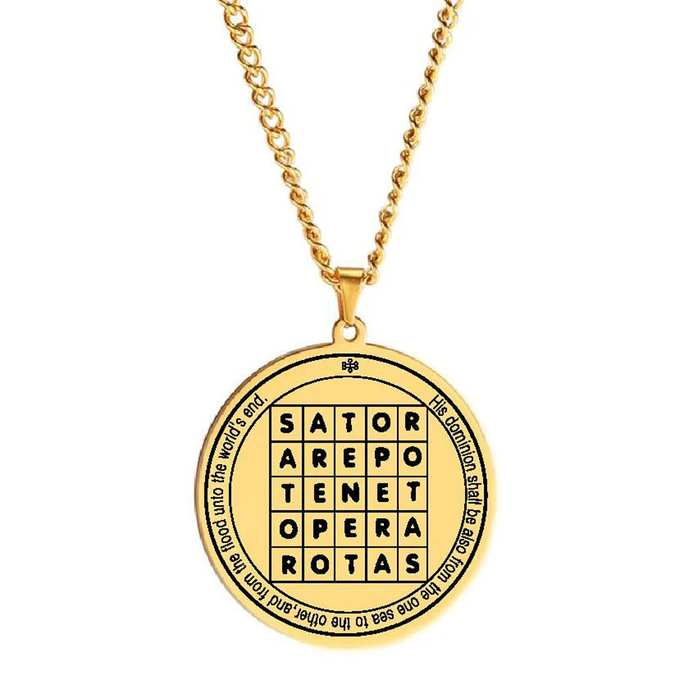 HLSS256 Mystical Figure of Solomon the King Second Pentacle of Saturn Laser Cut Talisman Stainless Steel Pendant Necklace