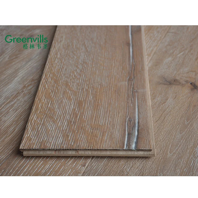 Character Grade Article White Washed Engineered Oak Flooring Natural Wood Floor Parquet Timber