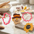 Plastic Injection Molded Thanksgiving Day Scarecrow Sunflower Biscuit Fondant Cutter MoldCookie Cutter for Royal Icing