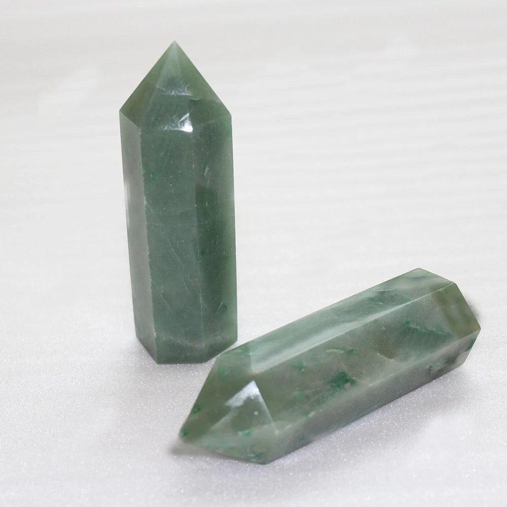 10*3cm Natural Healing Crystal Single Points Wand for Meditation Green Aventurine Gemstone Wand