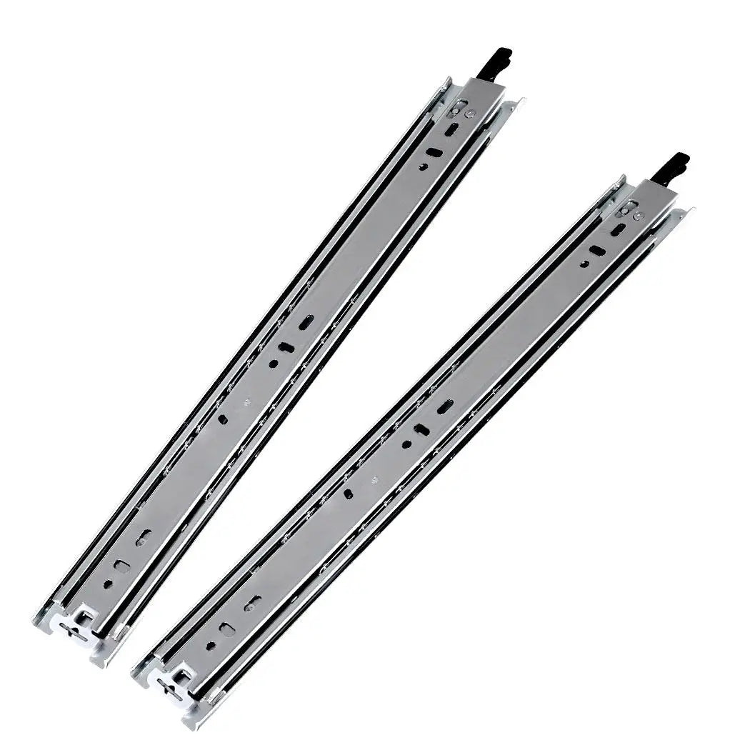 9308Heavy Duty Drawer Slides with Lock Full Extension Ball Bearing Cabinet Telescoping Locking Sliding Rails Tool Box