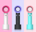 Desktop USB Bladeless Portable Fan Cooling Cool Rechargeable Fan Quiet 3 Gear