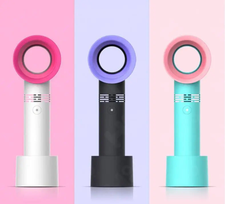 Desktop USB Bladeless Portable Fan Cooling Cool Rechargeable Fan Quiet 3 Gear