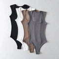 Custom Women Summer Solid Color Large U-neck Sleeveless One Piece Bodysuit Top
