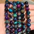Wholesale Multicolor 6/8/10mm round Tiger Eye Stone Beads Green Purple for Jewelry DIY Making