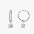 Ailmay New Arrival Fashion Real 925 Sterling Silver Luxury Round Zircon Drop Earring for Women Classic Wedding Statement Jewelry
