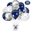 12inch Navy Party Balloons Arch Kit Navy Blue White Latex Balloon Gold Confetti Metallic Latex Globos Birthday Party Decoration