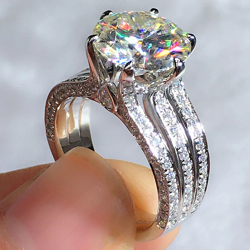 CAOSHI Custom Wholesale Fashion Bridal Jewelry Women Eternity Band Cubic Zirconia Sparkle Diamond Silver Plating Wedding Ring