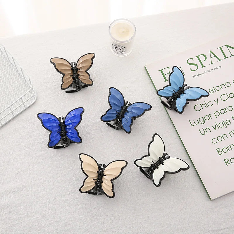 Wholesales Fashion Hair Clip  Women Spring Hair Accessories Custom Plastic Butterfly Hair Claw