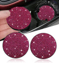 Factory Price 2pcs Diamond Car Coaster Water Cup Slot Non-Slip Mat Silica Gel Pad Cup Holder Gadget Bling Interior Accessories