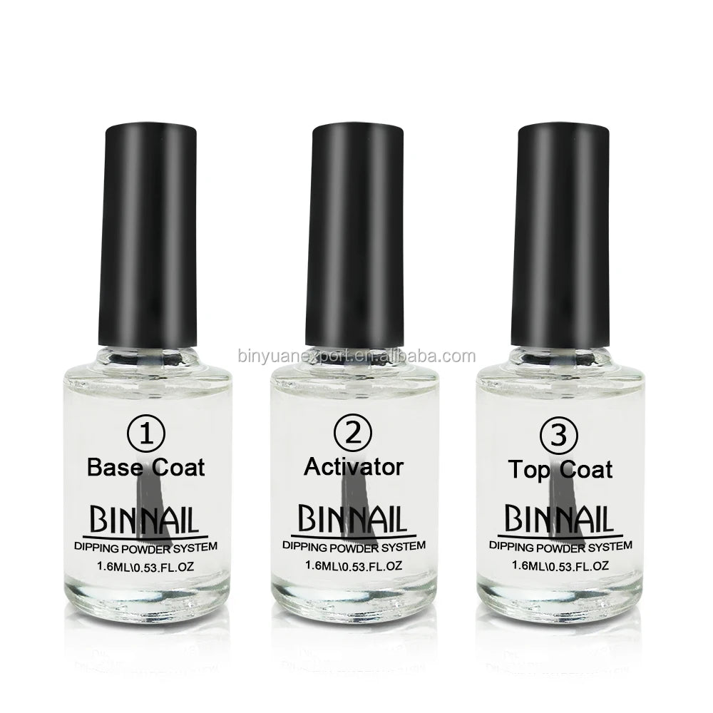 BIN Private Label Fast Dry Nail Dipping Powder Liquid Glue Dip Top Coat Dipping Powder Liquid System