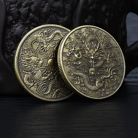 Characteristic Old Dragon Collection Gift Souvenir Antique Brass Gold Silver Commemorative Coin