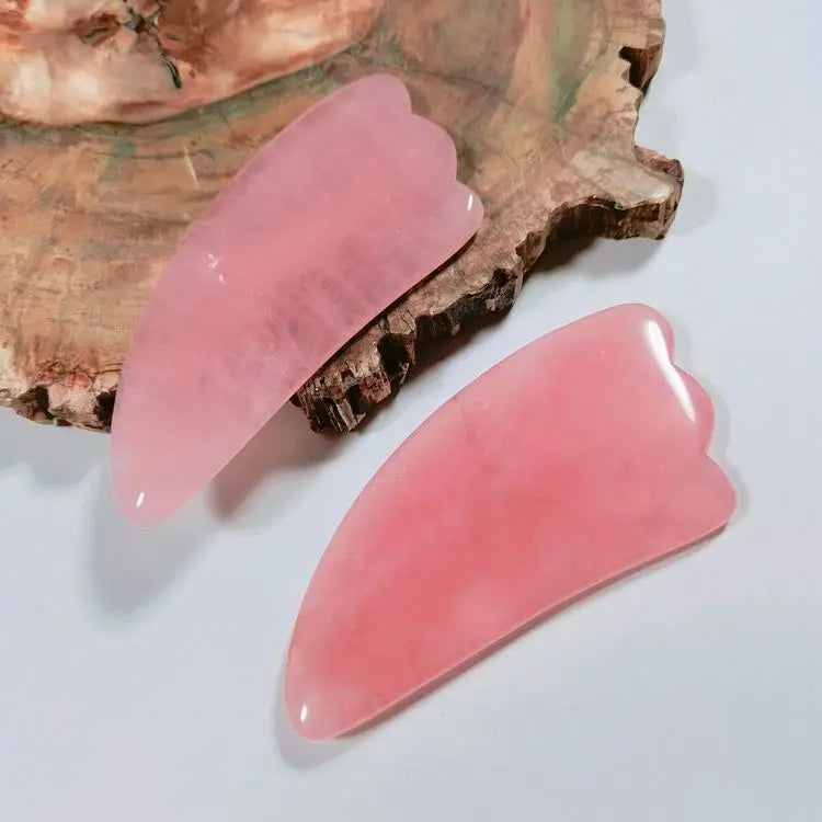 2026 Rose Quartz Guasha Massage Tool Face Quartz Heart Gua Sha Gua Sha Agate Board