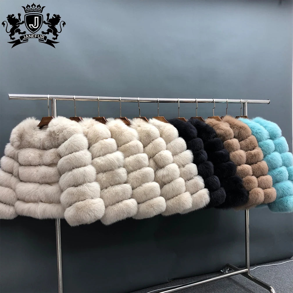 2022 New Winter Warm Short Style Coat Real Fox Fur Jacket Women Natural Fur Outerwear for Lady