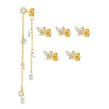 Stunning 6pcs 5A Zircon Stud Earrings with S925 Silver Posts Fashionable Jewelry Sets for Valentine's Day