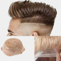 Natural Hairline Q6 Lace Men Hair Prosthesis Remy Hair Piece Durable Poly Side Toupee for Men Breathable Hair Replacement System