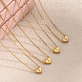 Good Quality No Fade 18K Gold Plated Stainless Steel Mini Heart Initial A-z Letter Pendant Necklace For Women