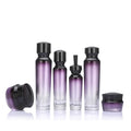 Custom logo High-grade Gradient Purple Diamond Thicken Glass Bottle and Jar with Black Cap and Lotion Pump for Facial Cream Pack