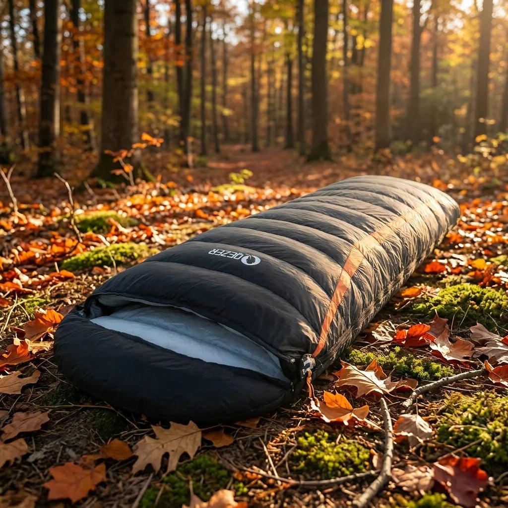 Lightweight Duck Down Sleeping Bag Rectangular Spliced Mix Color Waterproof 20D400T Nylon Adult 3 Seasons Outdoor Camping Hiking