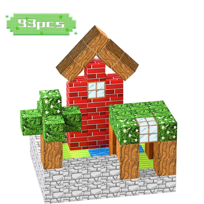 Magnetic Building Cubes Educational Plastic STEM Sensory Outdoor Toys for Boys & Girls Creative Kids Games 93pcs