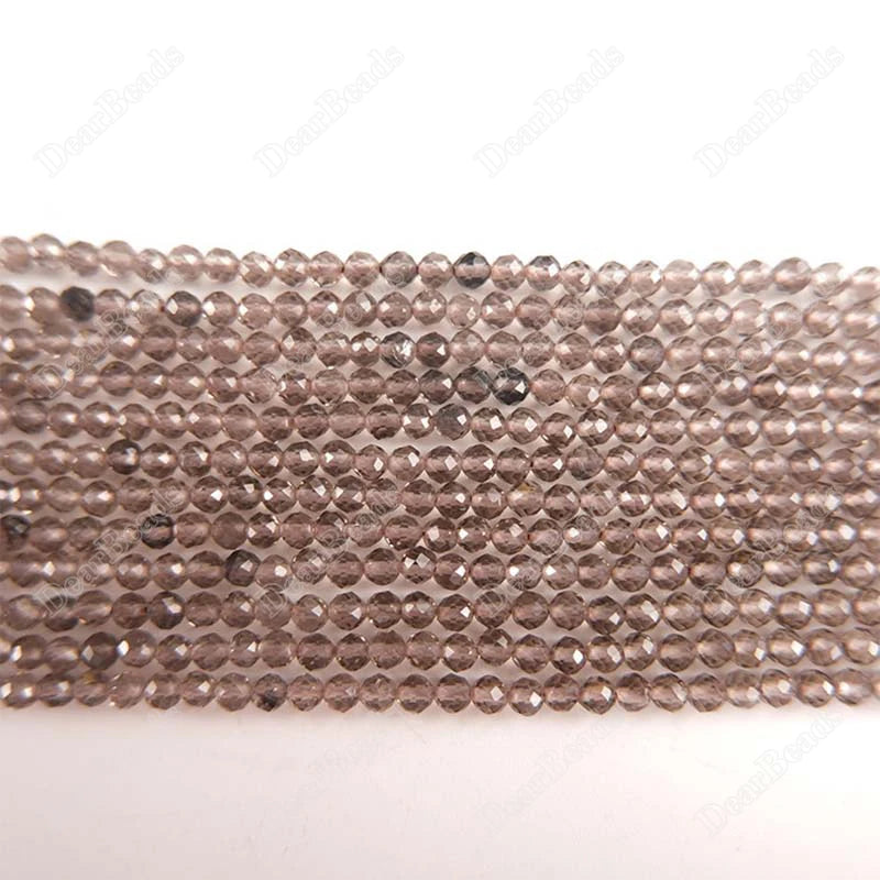 New Arrival Faceted Gemstone Beads 2mm 3mm 4mm Faceted Smoky Quartz Smokey Quartz Beads Strands for Necklace Jewelry Making