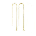14K Gold Filled GF U-Threader Box Cable Chain Ear Wire Line Drop Earring Finding With Single Loop for DIY Jewelry Making