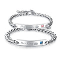 New Arrivals Lover Jewelry Stainless Steel Adjustable Link Engraving His Queen Her King Couple Bracelet