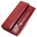 HUMERPAUL Women Long Fashion Clutch Bag Genuine Leather Zipper Hasp Female Clutch RFID Blocking Ladies Purse Wallet Polyester