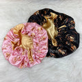 Factory Soft Hair Bonnet Big Size Silk Hair Cap Satin Bonnets and Satin Hair Wraps Custom Bonnets Silk logo