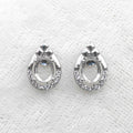 Sterling Silver 5*7mm Semi Mount Stud Earrings Empty Frame Support Blank Setting S925 Base Without Center Stone for DIY Inlay