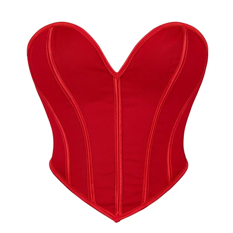 Women Bustier Corset Top Corset  Lace up Boned Waist Trainer Lingerie Overbust Street Corsets