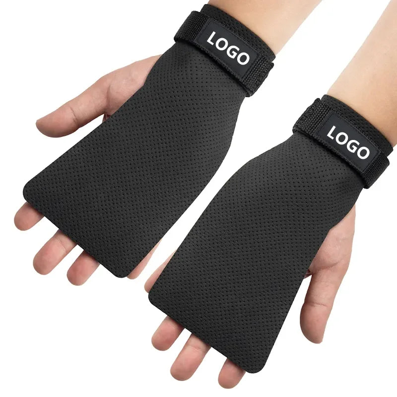 Custom Logo and Color No-hole Leather Gymnastics Hand Grips Protector for Weightlifting Gym Exercise Workout