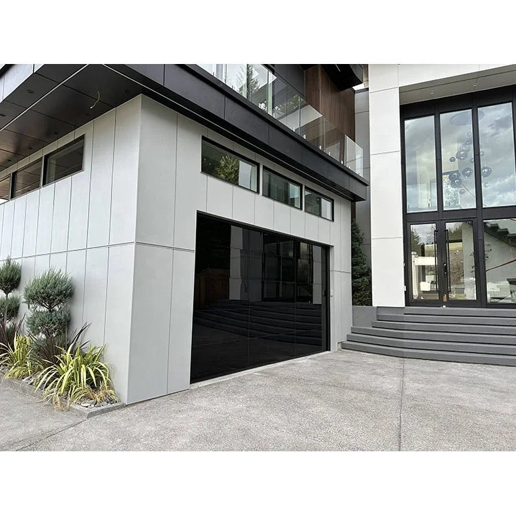 2026 Professional Garage Door Manufacture Produce High Standard Frameless Aluminum Mirror Reflective Glass Garage Door