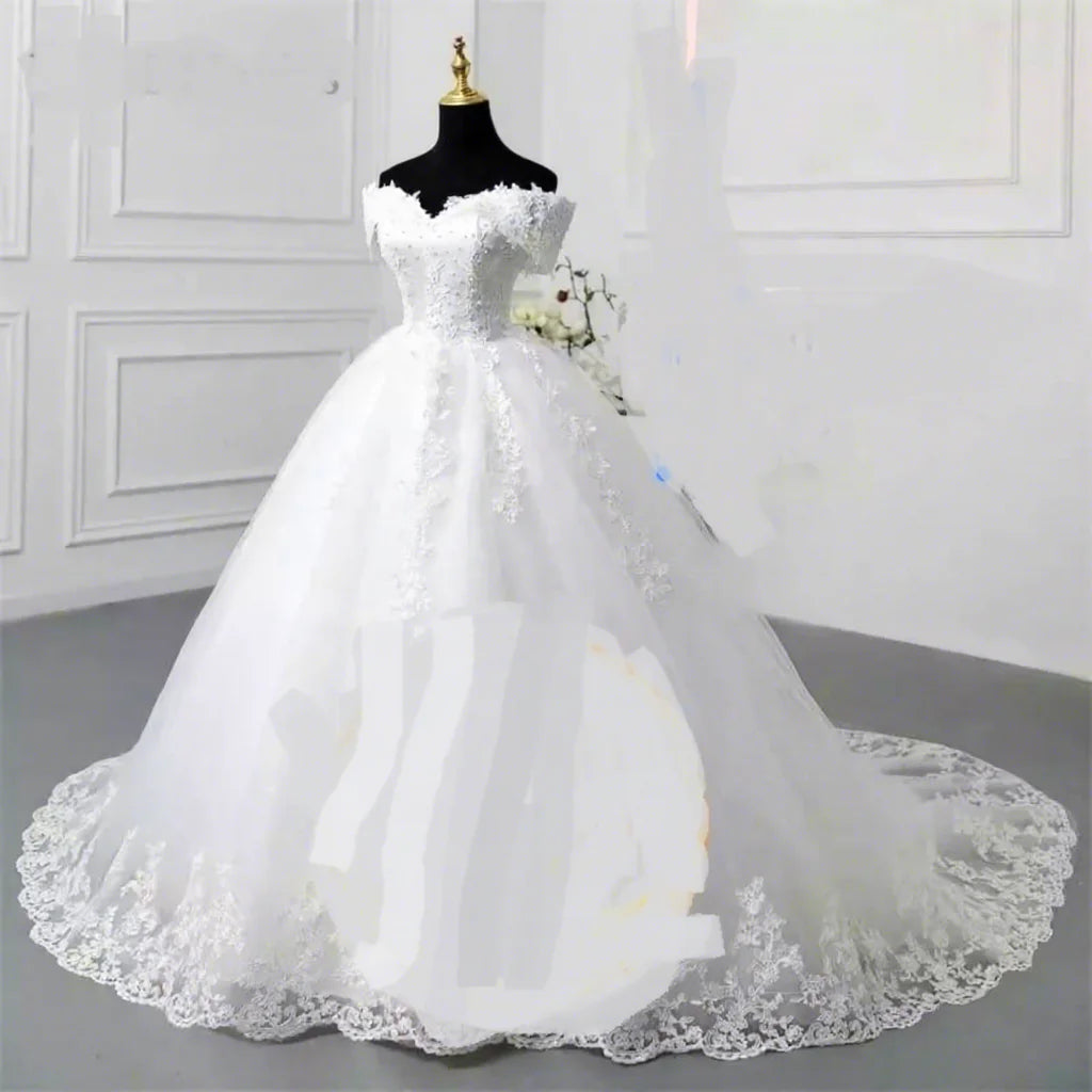 S0104G 2026 Drop Shipping New Bride High Waist Shoulder Thin Light Small Girl Plus Size Wedding Dresses