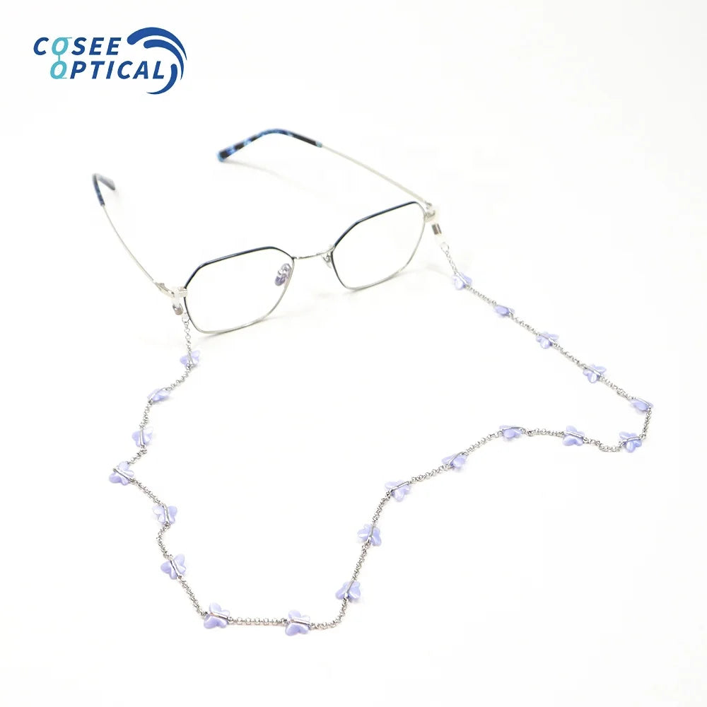 Fashionable Custom Eyeglass Chain Fancy Butterfly Sunglasses Neck Strap for Woman Reading Glasses