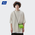 YLS Manufacturer New Design Outdoors High Street Print on Demand Oversized Solid Color Knitted Cotton Men T-Shirt