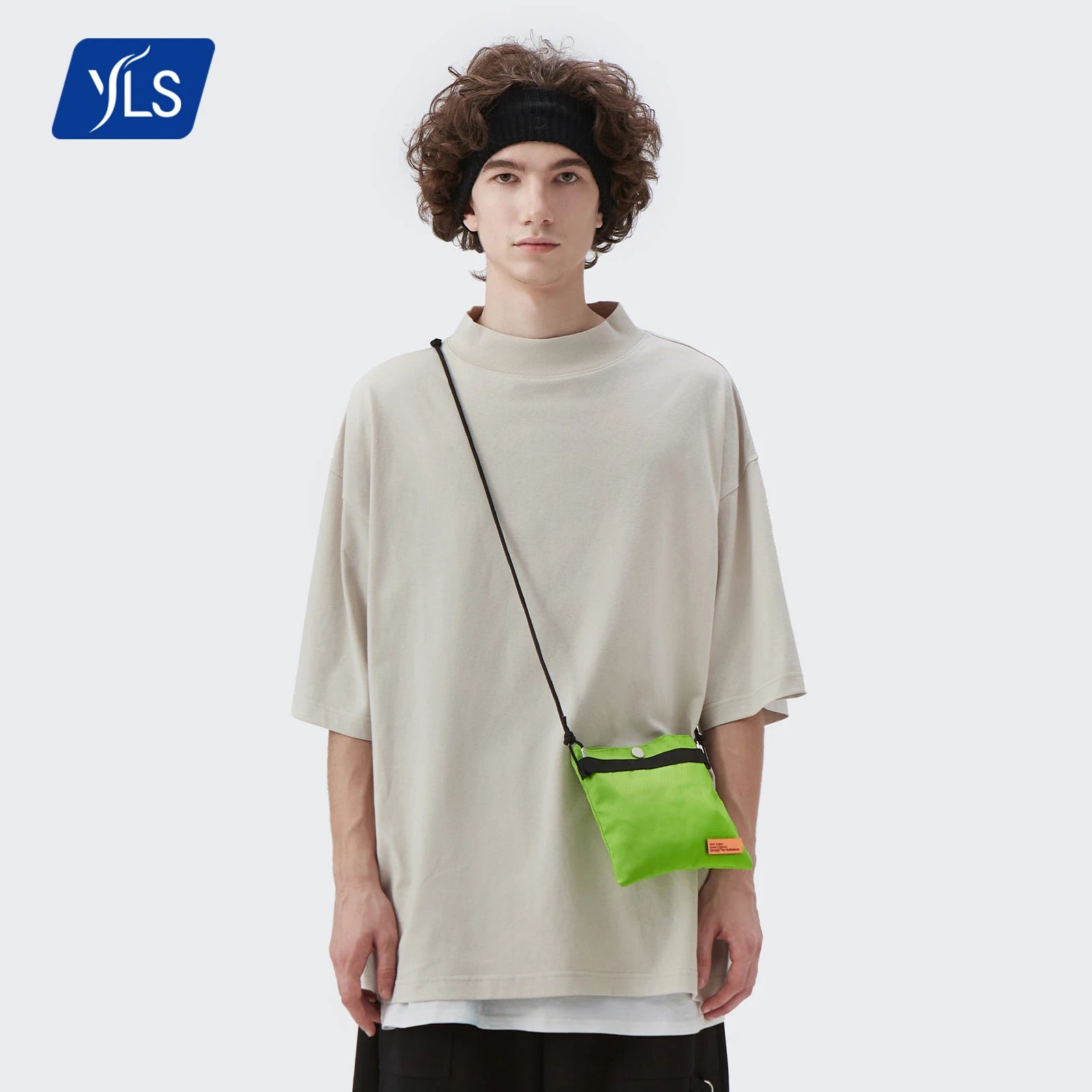 YLS Manufacturer New Design Outdoors High Street Print on Demand Oversized Solid Color Knitted Cotton Men T-Shirt