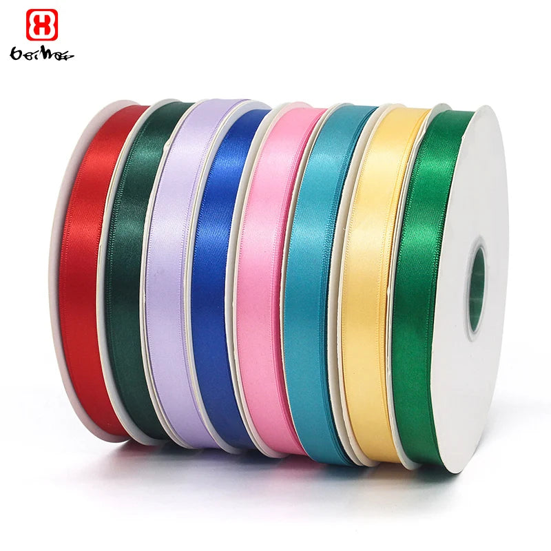 Factory Wholesale Good Quality HD 15 mm Single Face Satin Ribbon 100 Yard  Accept Print With Logo Gift Ribbon for Gift Wrapping