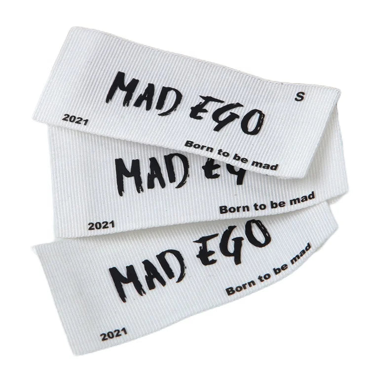 Garment Tags Wholesale Custom Matte Embossed Silicone Logo End Fold Grosgrain Woven Labels for T Shirts