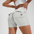 High Quality Nude Feeling Casual Biker Shorts Back Peach Hip Pocket Scrunch Butt Sexy Slim Quick Drying Yoga Shorts for Women
