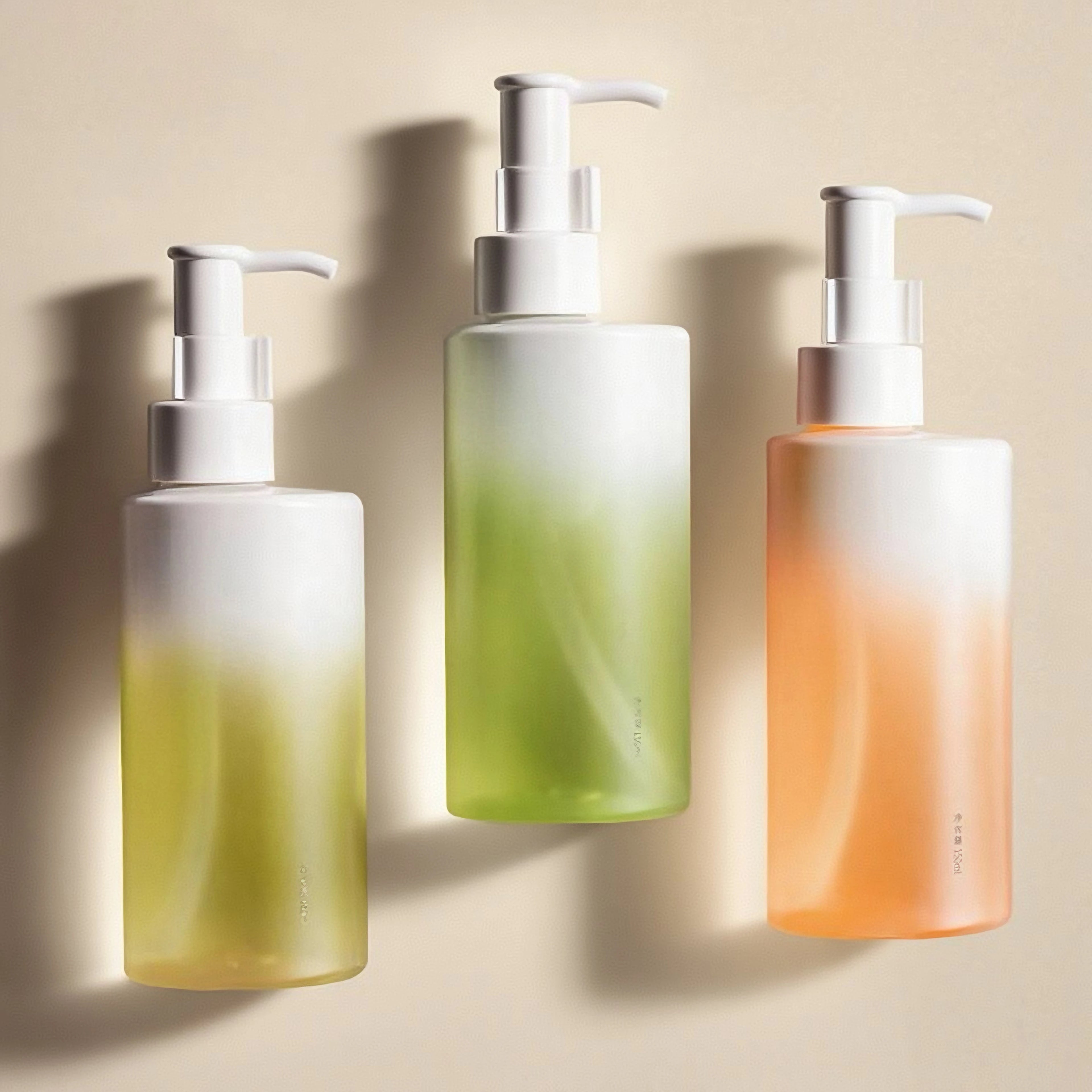 New Design  Cosmetic Containers 150ml Skincare Packaging White Gradient PET Bottle With Lotion Pump Wholesale