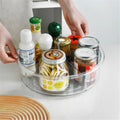 Transparent Divider 360 Rotation Turntable Round Rotating Food Container Classic Design PET Material Multifunction