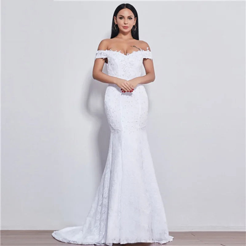 New Style Short sleeve Light Bridal Wedding Gown Mermaid Wedding Dress
