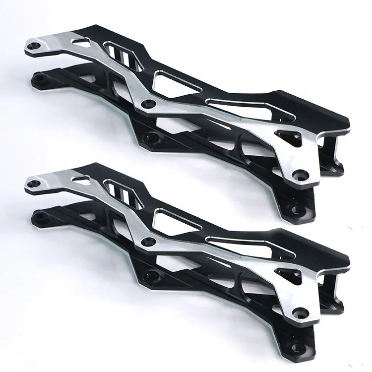 China Black Custom Adjustable Aluminum Alloy CNC Machined Hold Wheels Frame Inline Speed Roller Skates Chassis Bracket