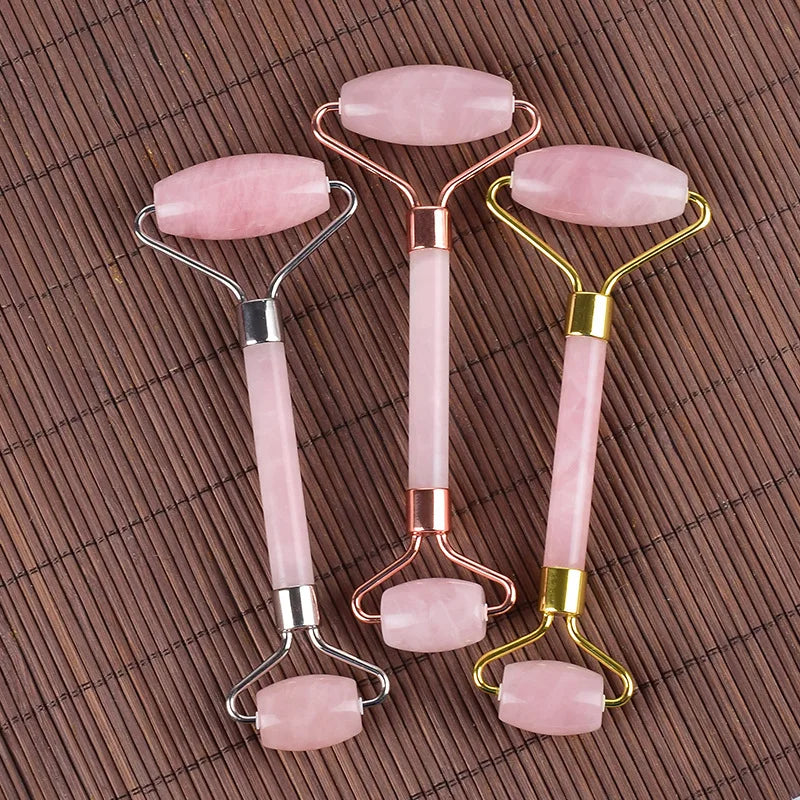 2024 Massage Tools Fabulous Face and Neck Skin Rose Quartz Roller Natural Quartz Jade Roller Privet Label Skin Care