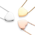 Wholesale Stainless Steel Blank Heart Cremation Urn Necklace Silver / Gold / Rose Gold Ashes Pendant Necklace with Custom logo