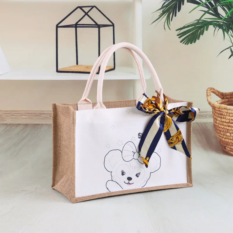 Wholesale Customized Logo Reusable Grocery Bags Shopping Bag Large Capacity Burlap Tote Bags